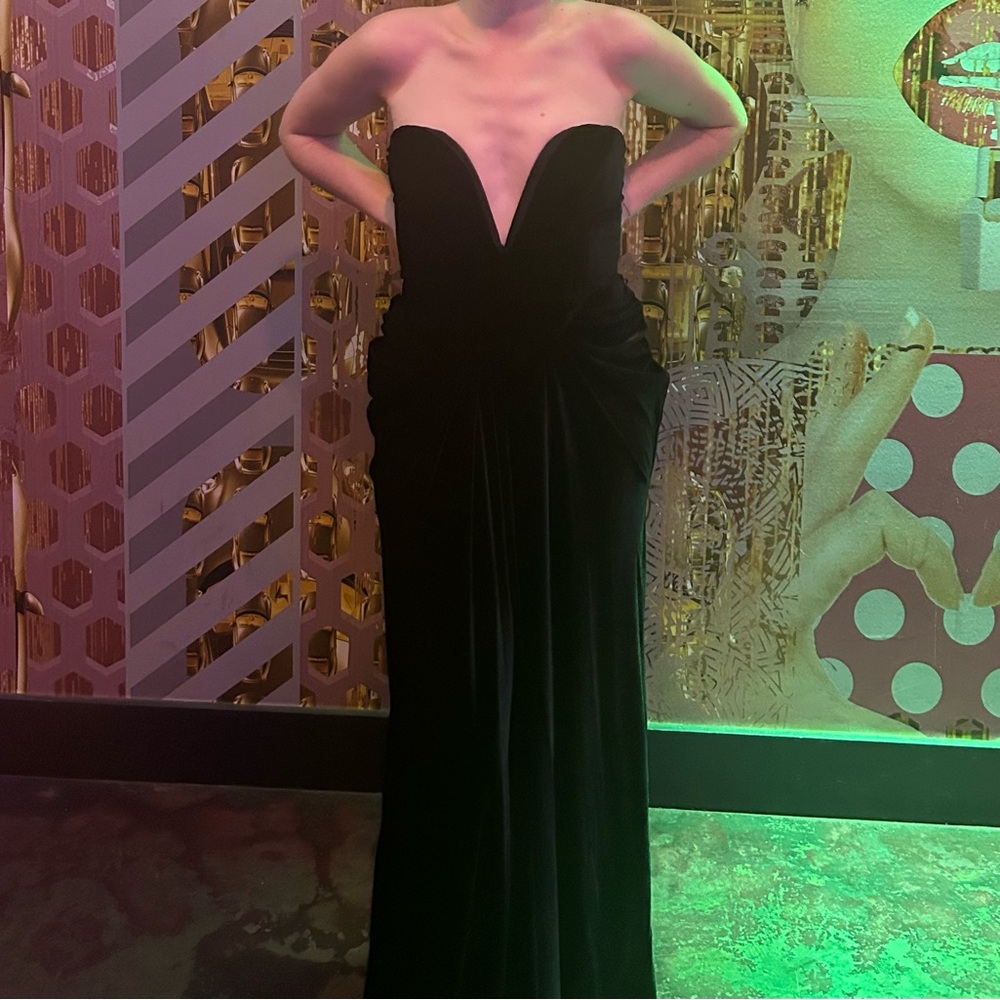 Meshki Black Strapless Gown